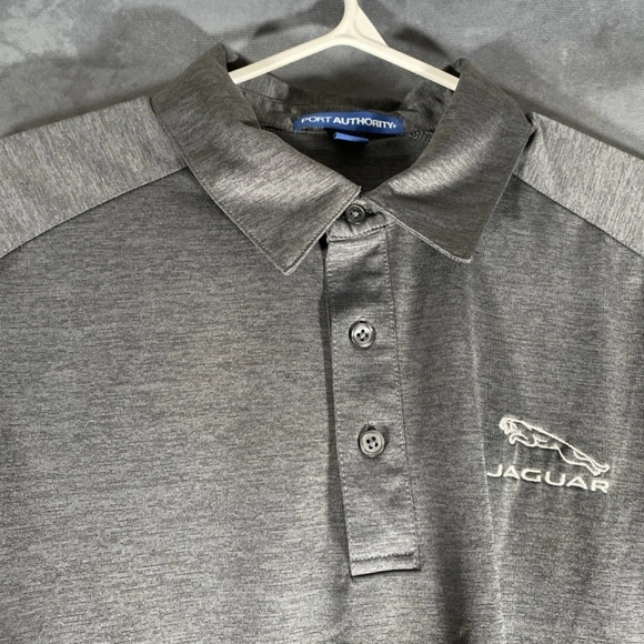 Jaguar Polo Golf Shirt Grey Embroidered Logo 3 Button Size M Lightweight - Picture 6 of 9